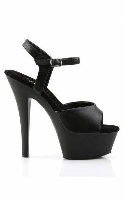 Pleaser KISS-209 Black Faux Leather Heels