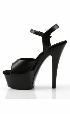 Pleaser Pole Shoes KISS-209 Black Leather Heels
