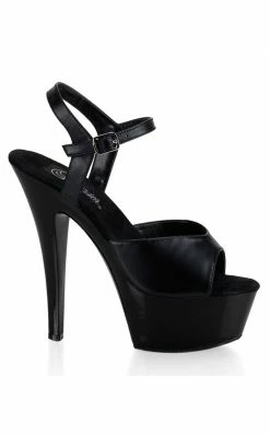 Pleaser Pole Shoes KISS-209 Black Leather Heels