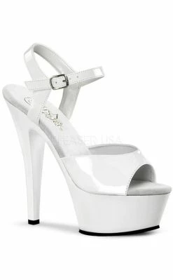 Pleaser KISS-209 White Patent Heels Pole Shoes