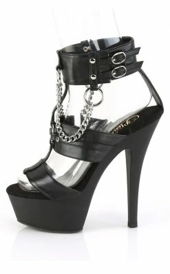 Pleaser KISS-261 Black Strappy Chains Heels