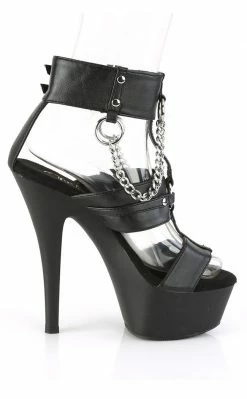 Pleaser KISS-261 Black Strappy Chains Heels