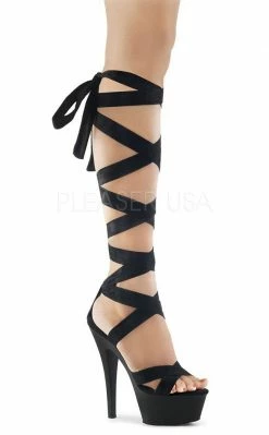 Pleaser KISS-274 Black Vegan Suede Heel Pole Shoes