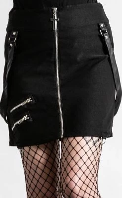Killstar Clothing Katy Coffin Mini Skirt | Black