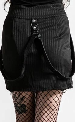 Killstar Clothing Katy Coffin Mini Skirt | Pinstripe
