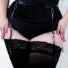 Cold Black Heart New Arrivals Kiss Them For Me Suspender Belt