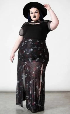 Killstar Kleadora Mesh Maxi Skirt