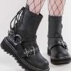 Demonia LILITH-210 Black O-Ring Vegan Leather Ankle Boots