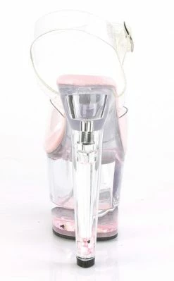 Pleaser LOVESICK-708GH Clear & Pink Glitter Heels Pole Shoes