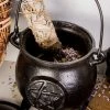 Cauldrons Home Decor Large Cast Iron Tripod Cauldron | Pentagram