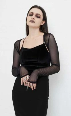 Mary Wyatt Lealu Mesh Shrug Top