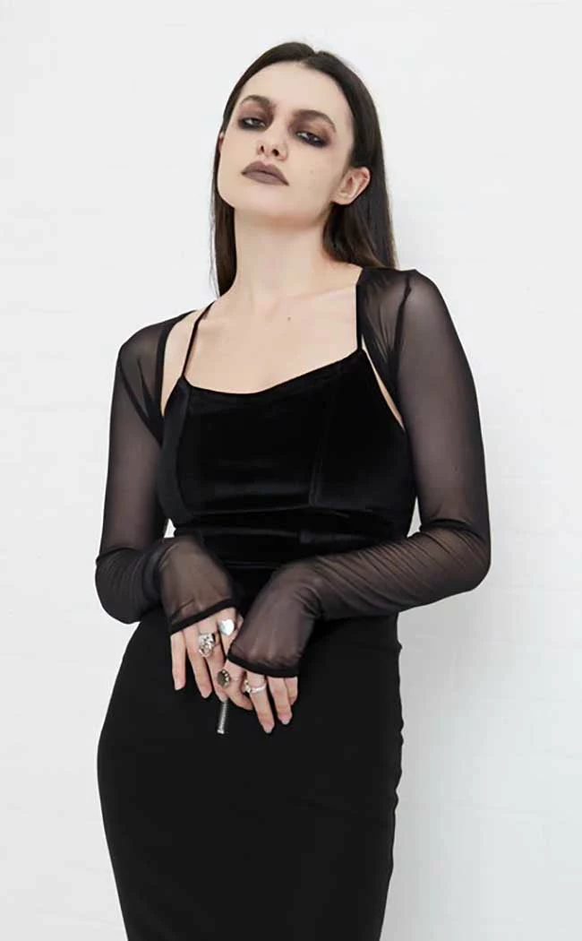 Mary Wyatt Lealu Mesh Shrug Top 3 Mary Wyatt Lealu Mesh Shrug Top