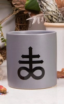 Death By Plants Leviathan Cross Plant Pot | Black On Grey Home & Gifts