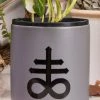 Death By Plants Leviathan Cross Plant Pot | Black On Grey Home & Gifts