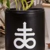 Death By Plants Home & Gifts Leviathan Cross Plant Pot | White On Black