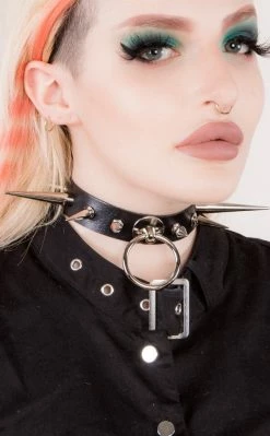 Cold Black Heart Living Dread Spiked Choker