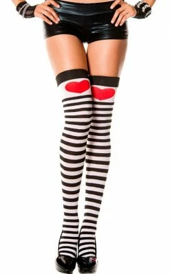 Music Legs Love Lines | Thigh High Stockings Clothing