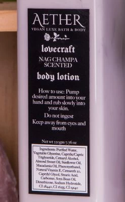 Aether Beauty Lovecraft Nag Champa Scented Black Body Lotion