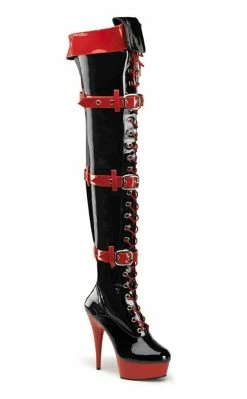Funtasma MEDIC-3028 Black Red Patent Nurse Boots