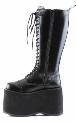 Demonia MEGA-602 Black Vegan Leather Knee High Platform Boots Shoes
