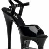 Pleaser MOON-709 Black Patent Heels Pole Shoes