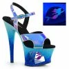 Pleaser MOON-711MER Blue Shifting Blue Ombre Heels
