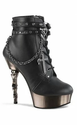Demonia MUERTO-1001 Black & Pewter Steampunk Boots Shoes