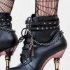 Demonia MUERTO-1001 Black & Pewter Steampunk Boots Shoes