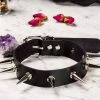 Cold Black Heart Chokers Malevolence Spiked Choker In Black