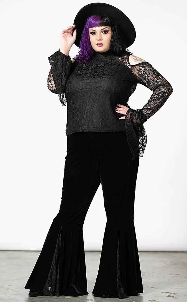 Killstar Clothing Marisol Velvet Bell Bottoms 6 Killstar Clothing Marisol Velvet Bell Bottoms