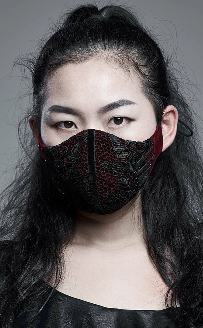 Punk Rave New Arrivals Melodrama Face Mask | Red 5 Punk Rave New Arrivals Melodrama Face Mask | Red