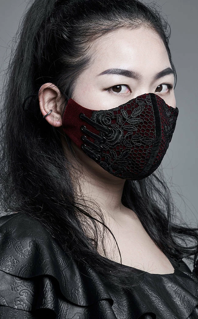 Punk Rave New Arrivals Melodrama Face Mask | Red 3 Punk Rave New Arrivals Melodrama Face Mask | Red