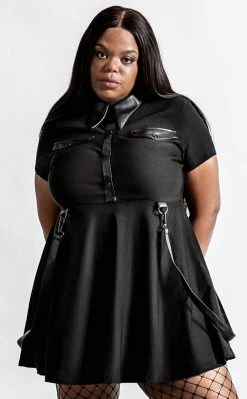 Killstar Clothing Menace Collar Dress | Black