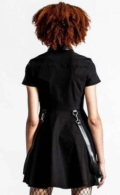 Killstar Clothing Menace Collar Dress | Black
