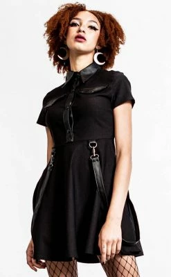 Killstar Clothing Menace Collar Dress | Black