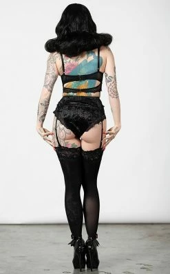 Killstar Clothing Mercy Lace Garter Belt | Black