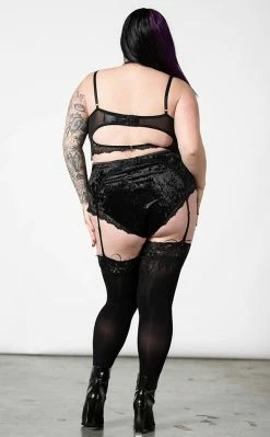 Killstar Clothing Mercy Lace Garter Belt | Black
