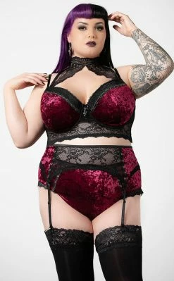 Killstar Mercy Lace Garter Belt | Blood