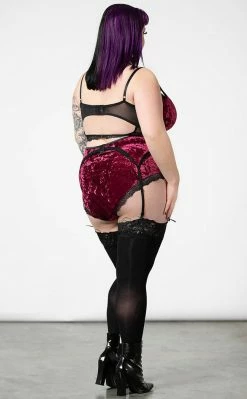 Killstar Mercy Lace Garter Belt | Blood