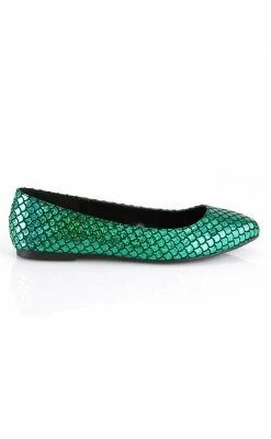 Funtasma Shoes Mermaid-21 Green Scale Flats 11 Funtasma Shoes Mermaid-21 Green Scale Flats