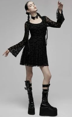 Punk Rave Clothing Mina Flocked Dress