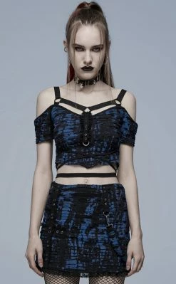 Punk Rave Minuit Bardot Crop Clothing