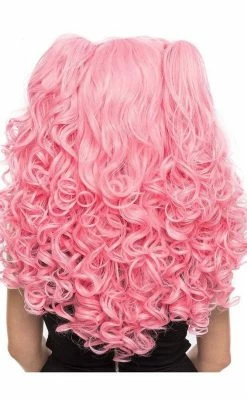 Rockstar Wigs Beauty Mischief Bubblegum Pink Curly Pigtail Wig