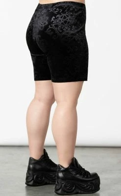 Killstar Misfortune Velvet Cycle Shorts Clothing