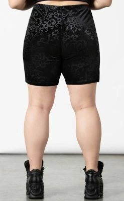 Killstar Misfortune Velvet Cycle Shorts Clothing