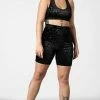 Killstar Misfortune Velvet Cycle Shorts Clothing