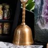TB Moon Brass Altar Bell W Crescent Handle