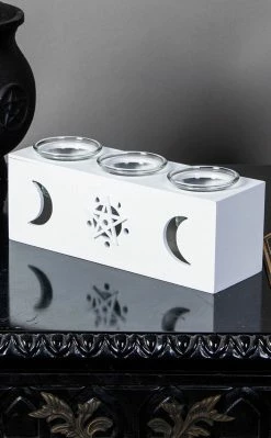 TB Moon & Star White Candle Holder