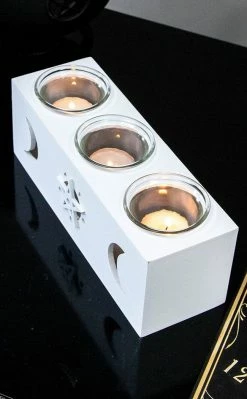 TB Moon & Star White Candle Holder