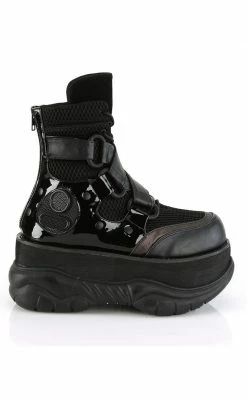 Demonia NEPTUNE-126 Black Fishnet Platform Sneaker Ankle Boots Shoes